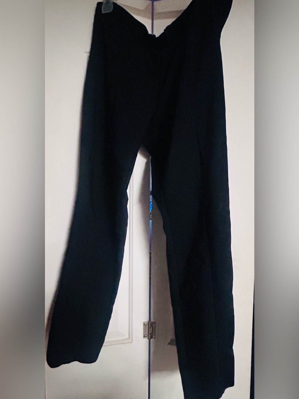 Thick Black Dress Stretch Waist Pant Faux Pockets Comfortable Ankle Boot Slit 10
